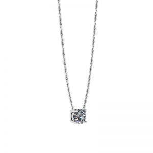 Classic Solitaire Diamond Necklace on Thin Chain - Photo 1