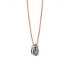 Pear Diamond Solitaire Necklace on Thin Rose Chain, Image 2