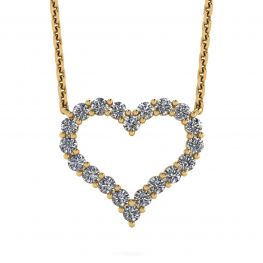 Diamond Heart Necklace in 18K Yellow Gold Diamond Heart Necklace in 18K Yellow Gold
