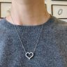 Diamond Heart Necklace in 18K White Gold, Image 3