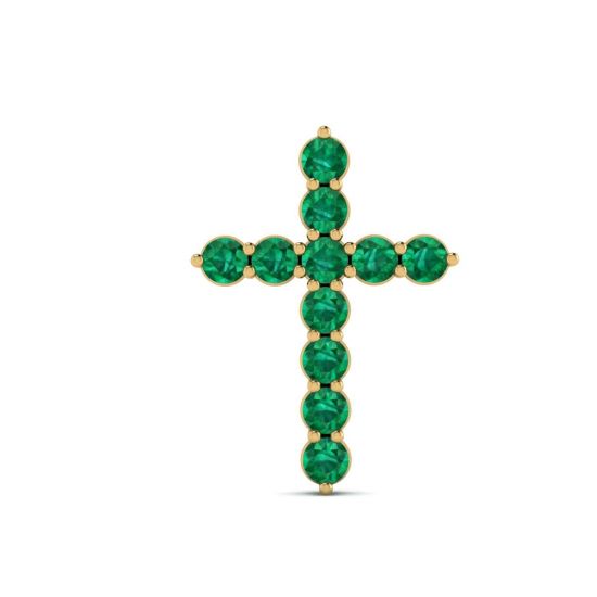 Emerald Cross Pendant, Enlarge image 1