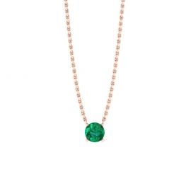 1/2 carat Round Emerald on Rose Gold Chain 1/2 carat Round Emerald on Rose Gold Chain