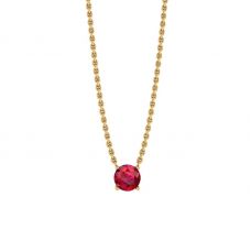 1/2 carat Round Ruby on Yellow Gold Chain