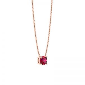 1/2 carat Round Ruby on Rose Gold Chain - Photo 1