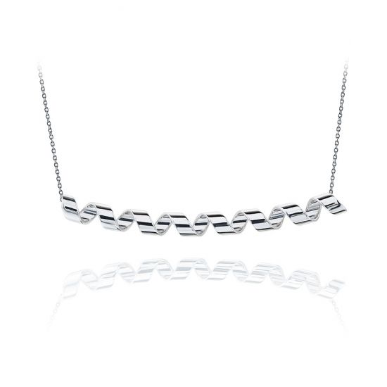 Big Smile Necklace in 18K White Gold - Ruban Collection, Enlarge image 1